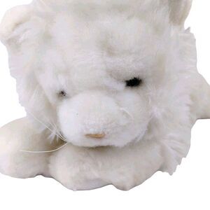 Target White Cat Plush 10" Vtg Pink Nose